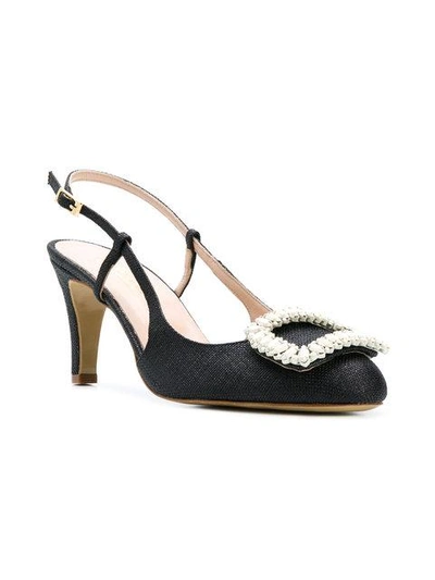 Shop Lenora Embellished Sling-back Sandals - Black