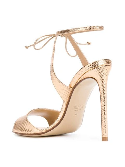 Shop Francesco Russo Hill Lace-up Sandals In Metallic