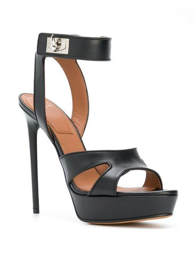 Shop Givenchy Shark Lock Sandals In Black