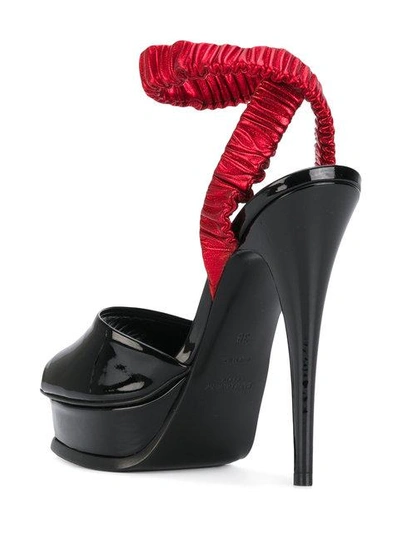 Shop Saint Laurent Peep Toe Sandals In Black