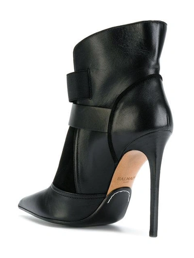 Shop Balmain Buckled Ankle Boots - Black