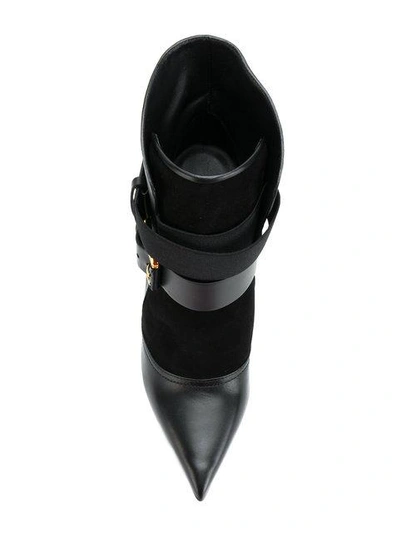 Shop Balmain Buckled Ankle Boots - Black
