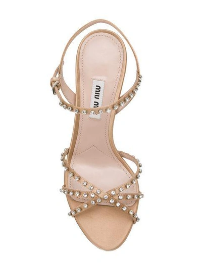 Shop Miu Miu Crystal In Neutrals