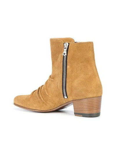 Shop Amiri Zipped Ankle Boots In 117tan