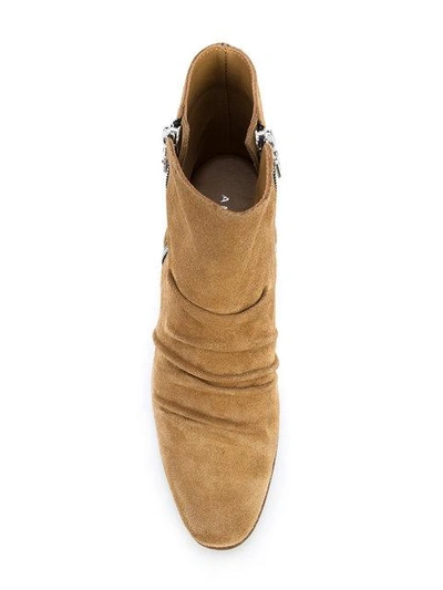 Shop Amiri Zipped Ankle Boots In 117tan