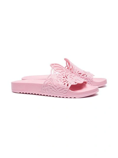 Shop Sophia Webster Pink Lia Butterfly Slides