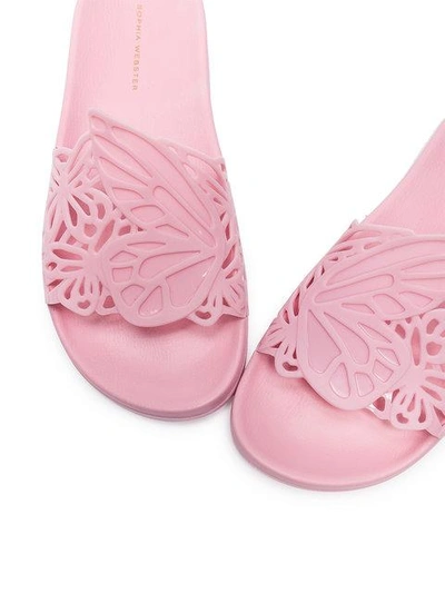 Shop Sophia Webster Pink Lia Butterfly Slides