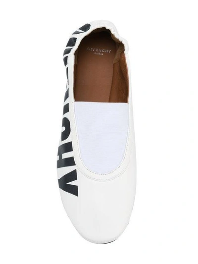 Shop Givenchy Logo Print Slippers - White