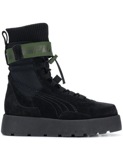 Fenty X Puma Fenty Puma By Rihanna Lace Up Boots In Black | ModeSens