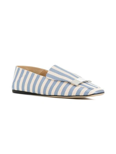 Shop Sergio Rossi Portofino Striped Loafers - Blue