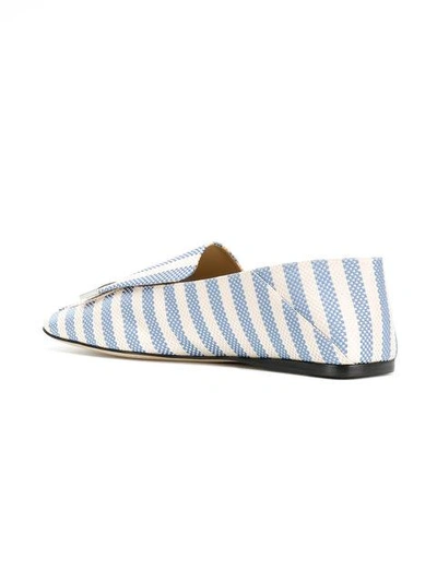 Shop Sergio Rossi Portofino Striped Loafers - Blue