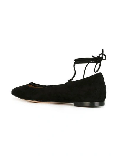Shop Gianvito Rossi Lace-up Ballerina Shoes