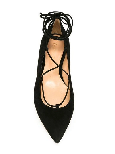 Shop Gianvito Rossi Lace-up Ballerina Shoes