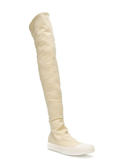 Shop Rick Owens Drkshdw Thigh High Sneaker Boots In Yellow & Orange