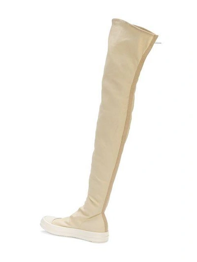 Shop Rick Owens Drkshdw Thigh High Sneaker Boots In Yellow & Orange