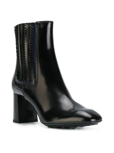 Shop Tod's Flared Heel Ankle Boots