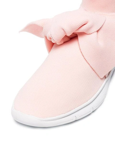Shop Jonathan Saunders Pink Knot Sock Sneakers