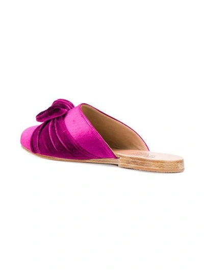 Shop Ancient Greek Sandals Pasoumi Bow Mules - Pink
