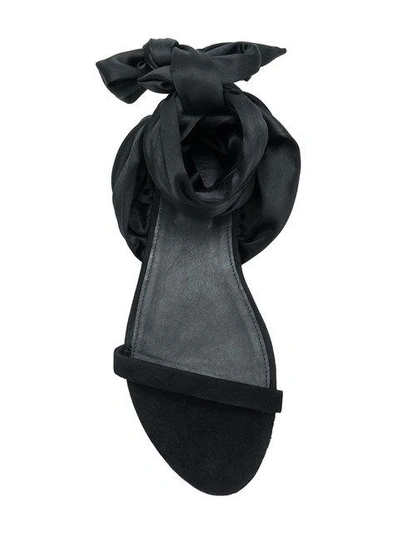 Shop Cedric Charlier Flat Tie Sandals In Black