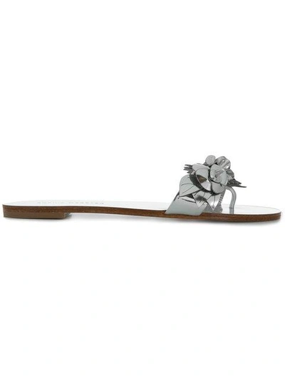 Shop Sophia Webster Lilico Floral Appliqué Sandals In Metallic