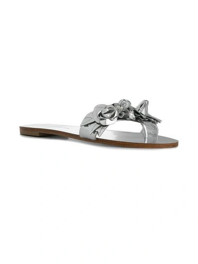 Shop Sophia Webster Lilico Floral Appliqué Sandals In Metallic