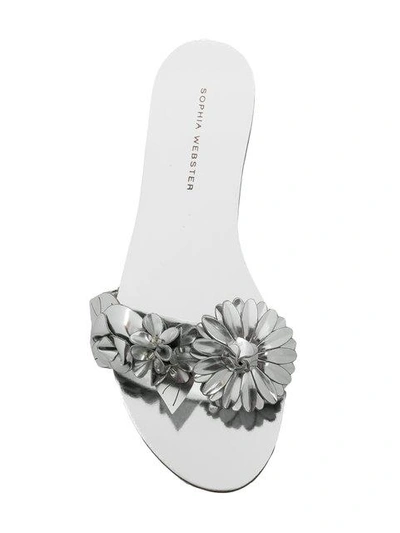 Shop Sophia Webster Lilico Floral Appliqué Sandals In Metallic