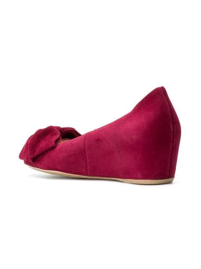 Shop Hogl Wedge Bow Ballerinas In Red