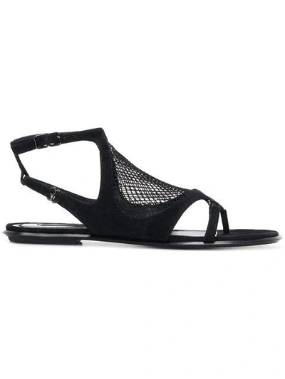 Shop Alexander Wang Netted Panel Sandals In Black