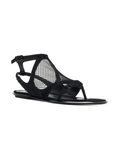 Shop Alexander Wang Netted Panel Sandals In Black