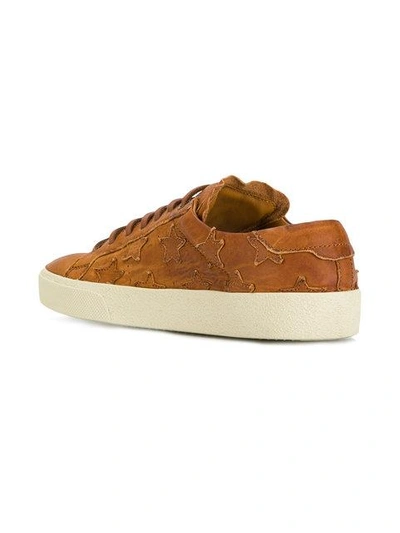 Shop Saint Laurent Classic Court Sneakers - Brown