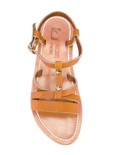 Shop Kjacques Marcia Open Toe Sandals In Brown