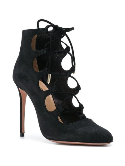 Shop Aquazzura Flirt Booties In Black