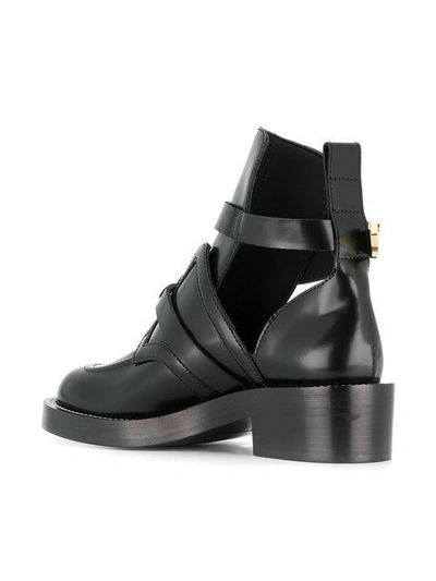 Shop Balenciaga Black Ceinture Leather Ankle Boots In 1000 Black