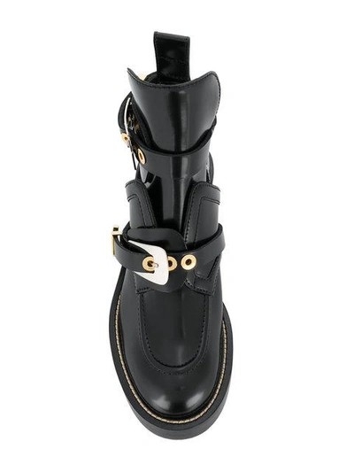 Shop Balenciaga Black Ceinture Leather Ankle Boots In 1000 Black