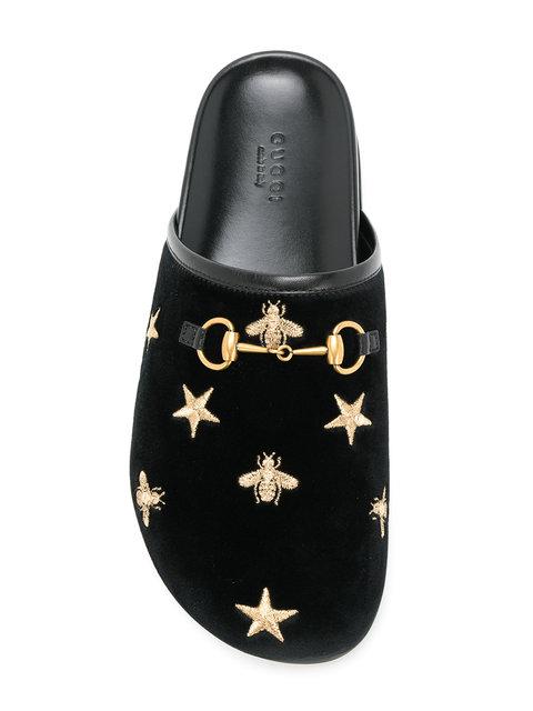 gucci river velvet mules