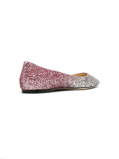 Shop Jimmy Choo Pink Romy Dégradé Glitter Pumps In Platinum/flamingo