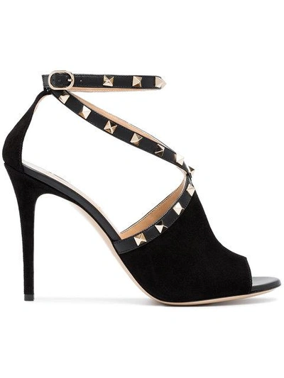Shop Valentino Rockstud Sandals In Black