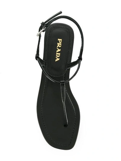 Shop Prada T-bar Strap Sandals - Black