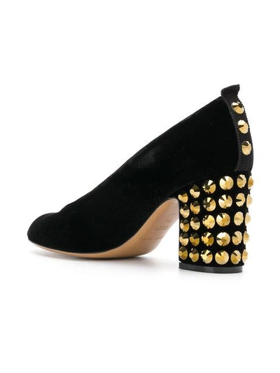 Shop Emporio Armani Studded Heel Pumps In Black