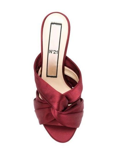 Shop N°21 Nº21 Twisted Bow Sandals - Red