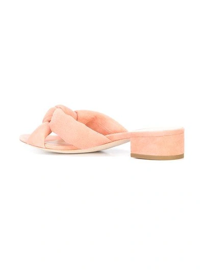 Shop Loeffler Randall Elsie Knot Detail Mules In Pink