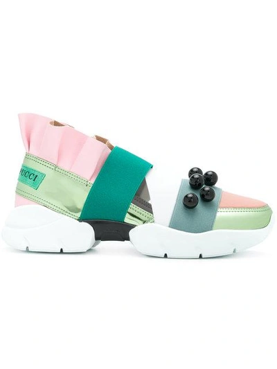 Shop Emilio Pucci Ruffle Platform Sneakers