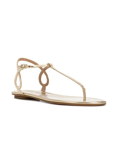 Shop Aquazzura Almost Bare Flat Sandals In Metallic