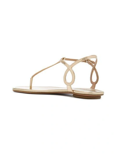 Shop Aquazzura Almost Bare Flat Sandals In Metallic