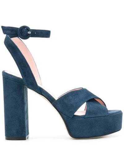 Shop Anna F Platform Sandals In Blue