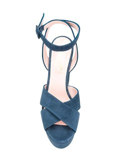 Shop Anna F Platform Sandals In Blue