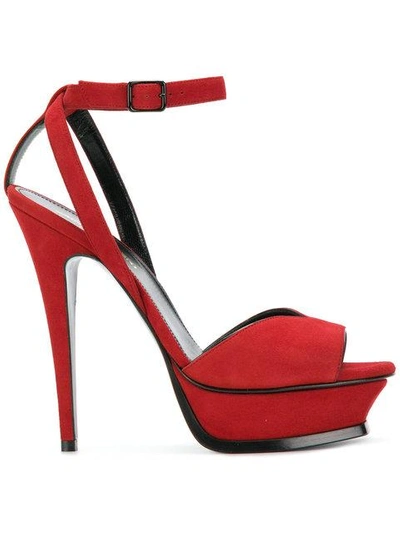 Shop Saint Laurent Tribute 105 Open Toe Sandals In Red