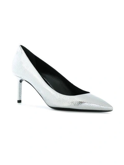 Shop Saint Laurent Anja 65 Pumps - Metallic