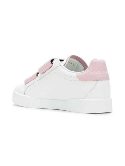 Shop Dolce & Gabbana Logo Strap Sneakers In White