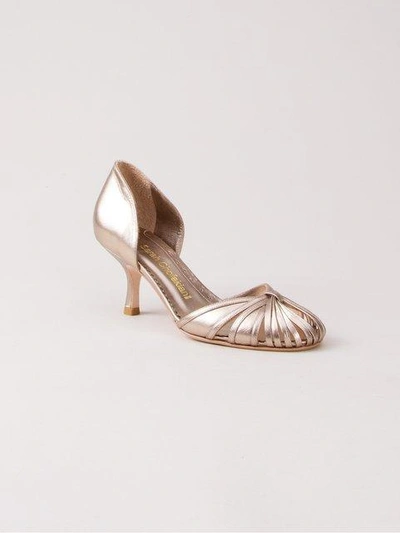 Sarah Chofakian Leather Pumps In Neutrals